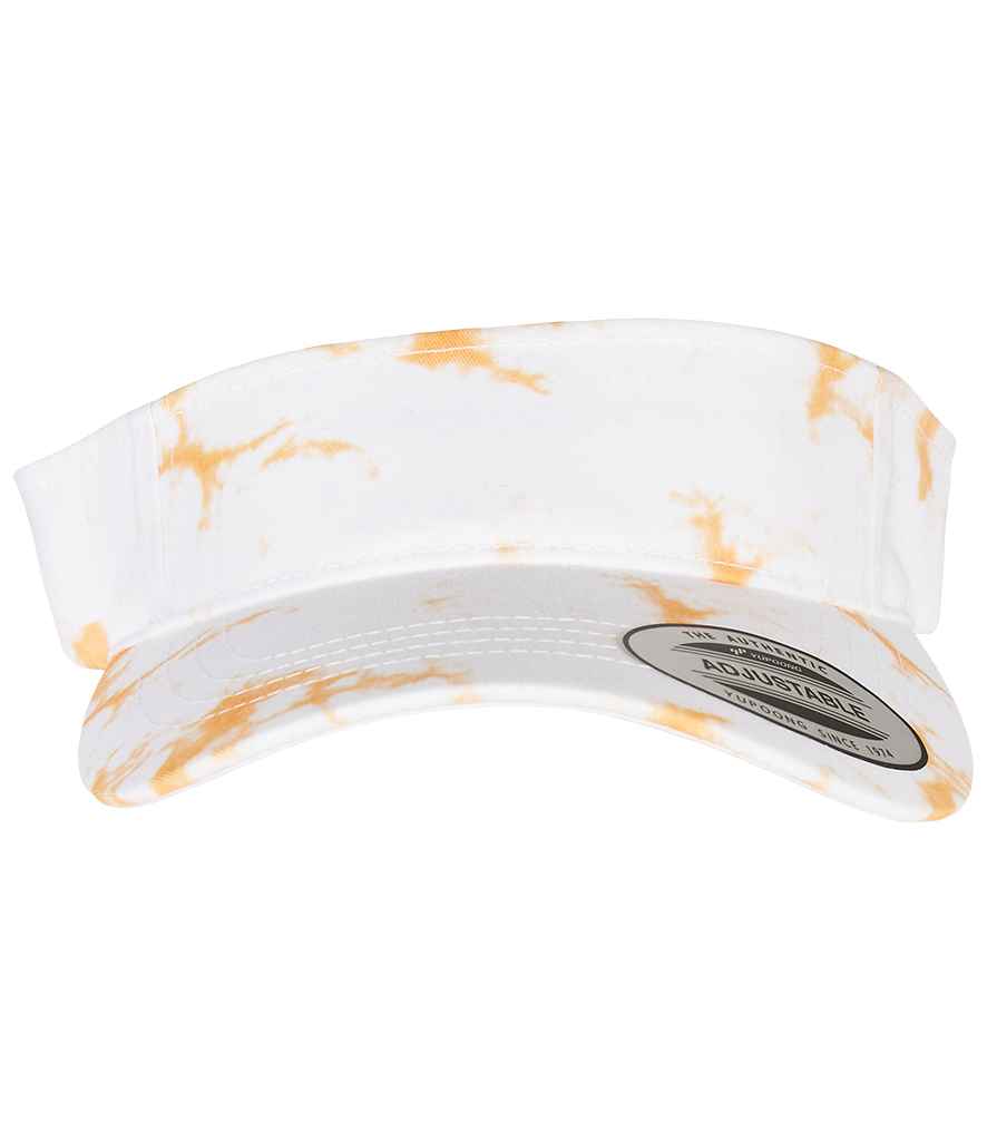 Flexfit Batik Dye Curved Visor in ONE Orange White by Flexfit — Custom branded clothing by Print Press, featuring premium embroidery produced in our specialist print lab in the UK.