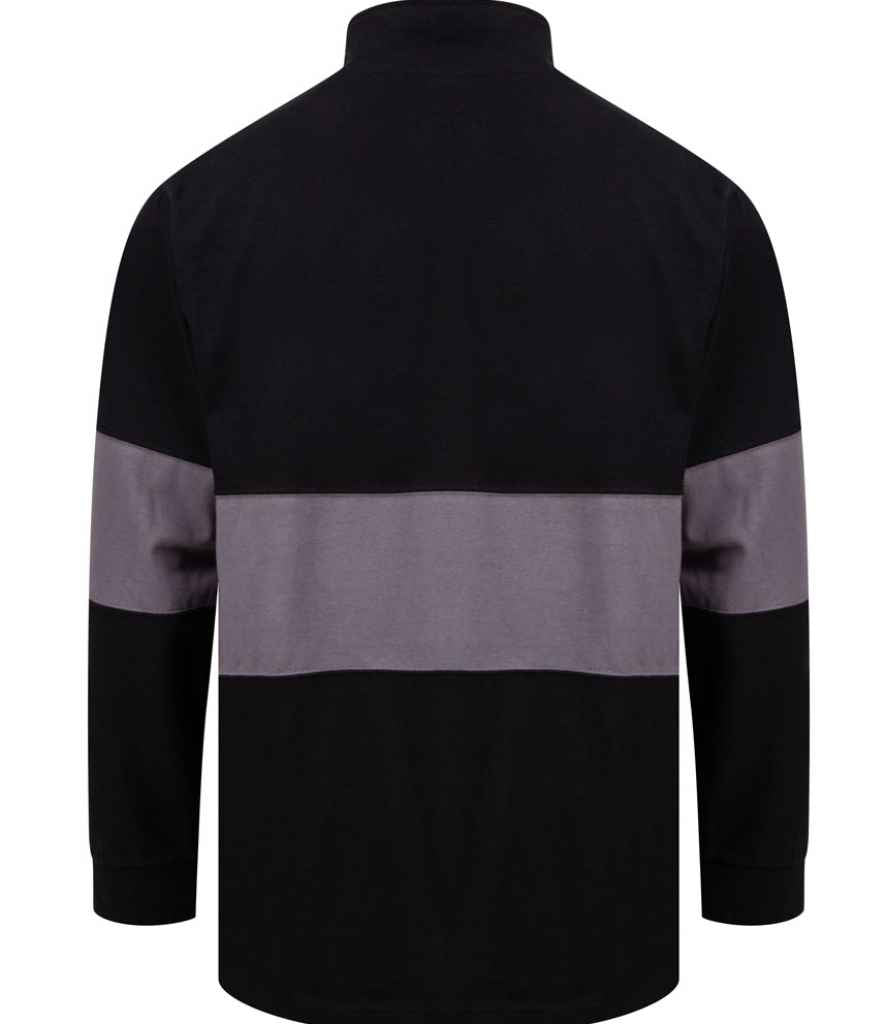 Front Row Panelled Zip Neck Top in by Front Row — Custom branded clothing by Print Press, featuring premium embroidery produced in our specialist print lab in the UK.
