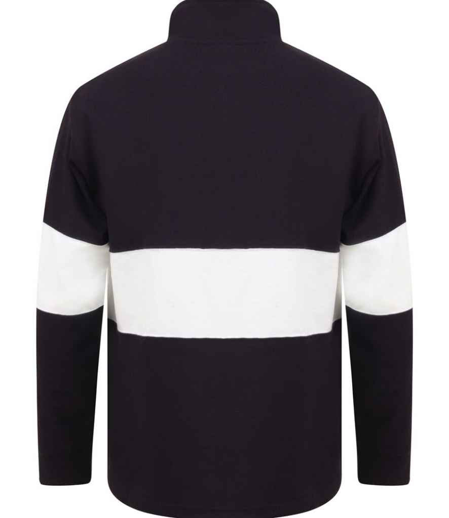 Front Row Panelled Zip Neck Top in by Front Row — Custom branded clothing by Print Press, featuring premium embroidery produced in our specialist print lab in the UK.
