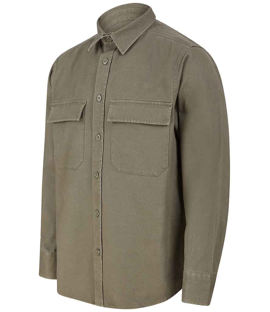 Front Row Drill Overshirt in by Front Row — Custom branded clothing by Print Press, featuring premium embroidery produced in our specialist print lab in the UK.