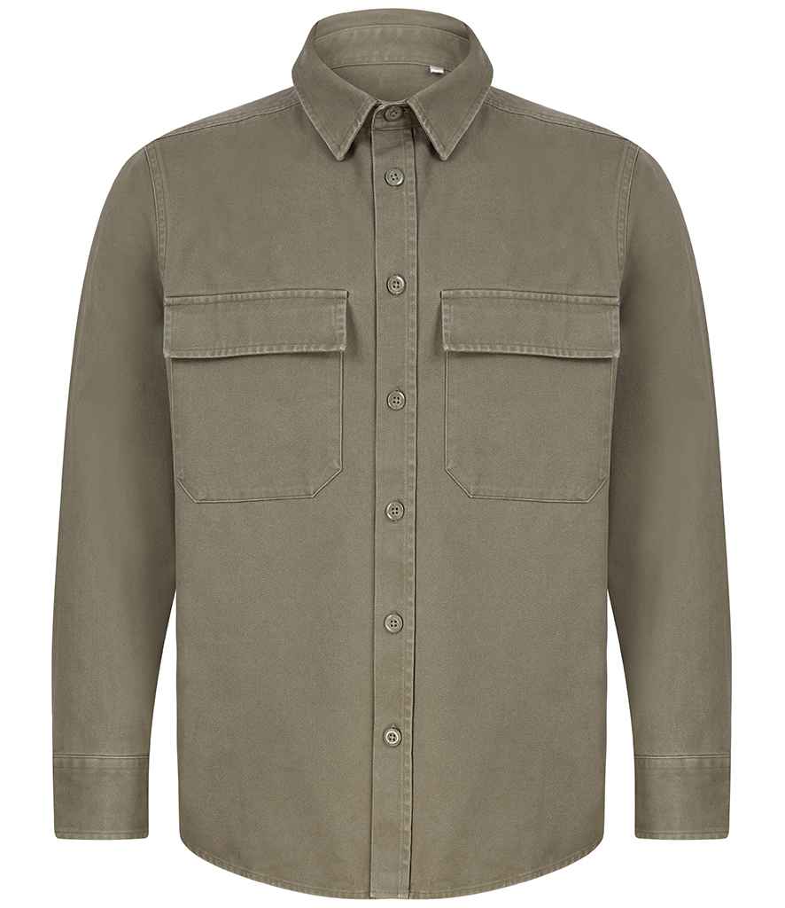 Front Row Drill Overshirt in by Front Row — Custom branded clothing by Print Press, featuring premium embroidery produced in our specialist print lab in the UK.