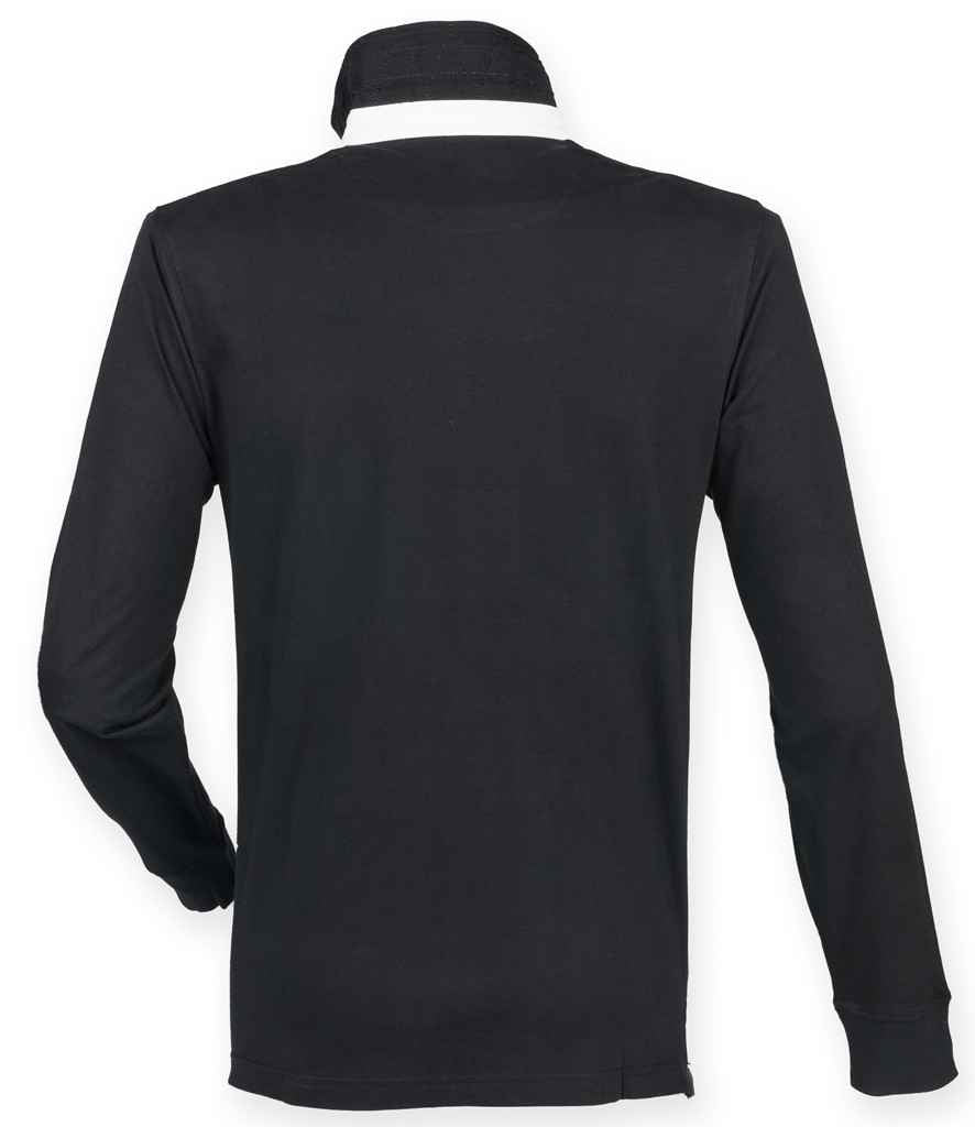 Front Row Premium Superfit Rugby Shirt in by Front Row — Custom branded clothing by Print Press, featuring premium embroidery produced in our specialist print lab in the UK.