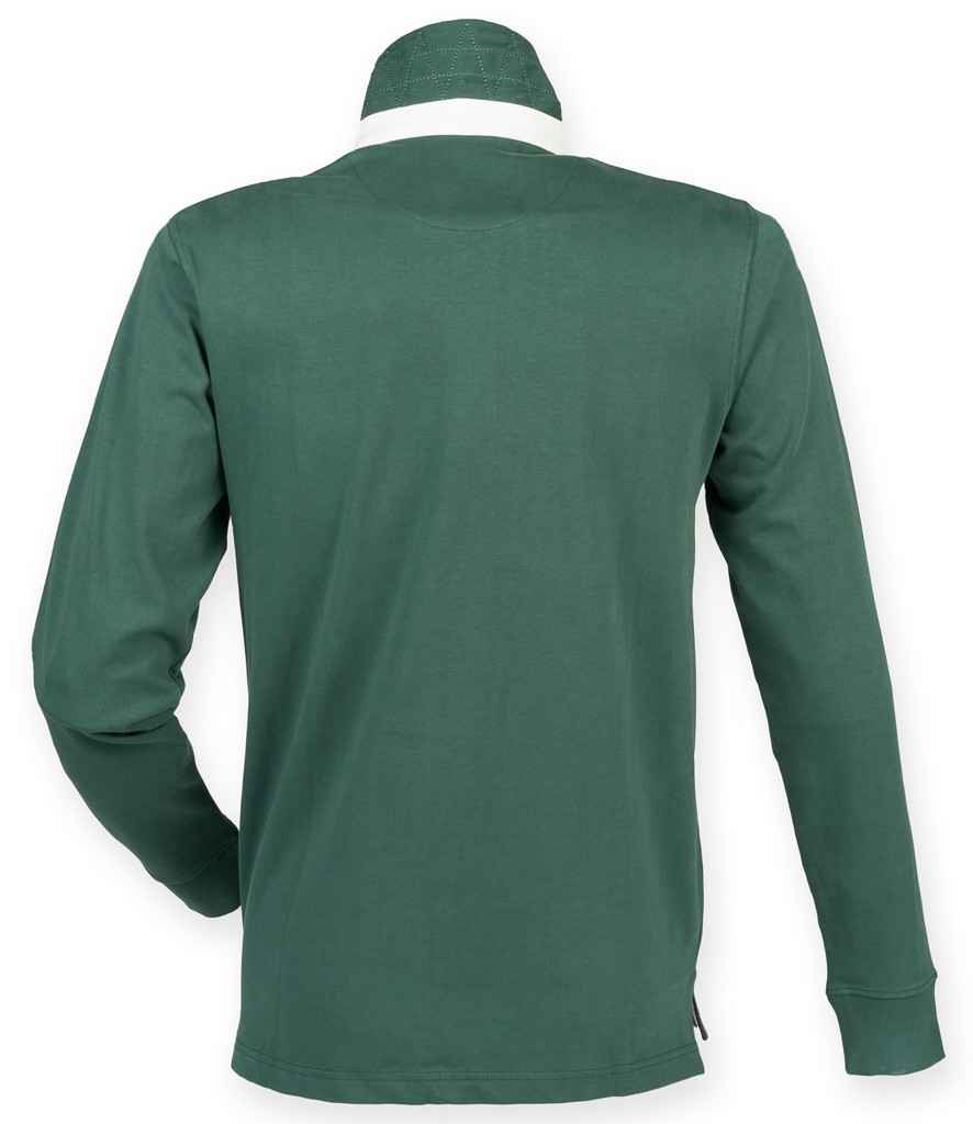 Front Row Premium Superfit Rugby Shirt in by Front Row — Custom branded clothing by Print Press, featuring premium embroidery produced in our specialist print lab in the UK.