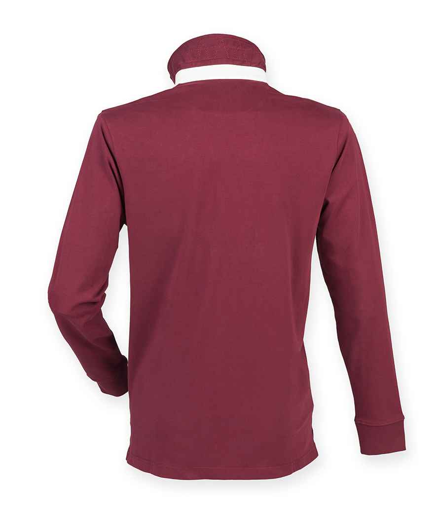 Front Row Premium Superfit Rugby Shirt in by Front Row — Custom branded clothing by Print Press, featuring premium embroidery produced in our specialist print lab in the UK.