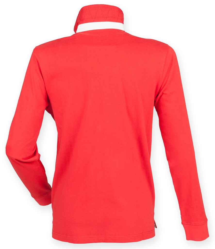 Front Row Premium Superfit Rugby Shirt in by Front Row — Custom branded clothing by Print Press, featuring premium embroidery produced in our specialist print lab in the UK.