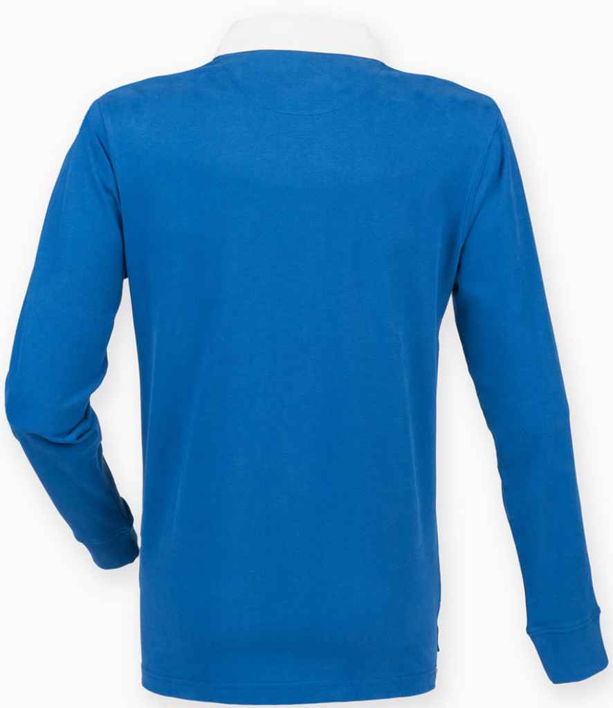 Front Row Premium Superfit Rugby Shirt in by Front Row — Custom branded clothing by Print Press, featuring premium embroidery produced in our specialist print lab in the UK.