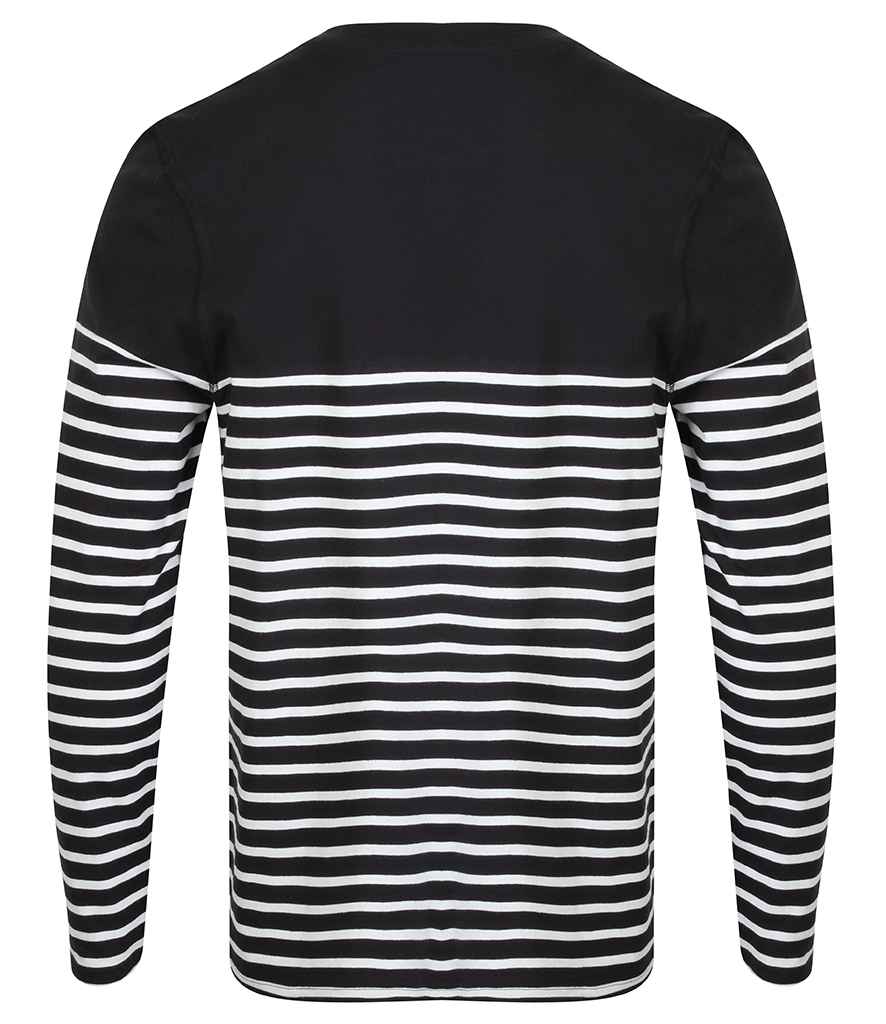 Front Row Unisex Long Sleeve Breton Striped T-Shirt in by Front Row — Custom branded clothing by Print Press, featuring premium embroidery produced in our specialist print lab in the UK.