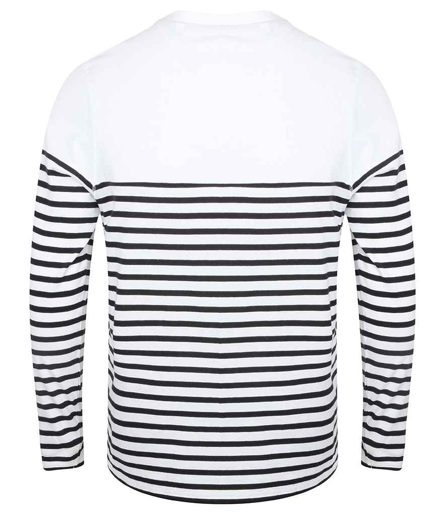 Front Row Unisex Long Sleeve Breton Striped T-Shirt in by Front Row — Custom branded clothing by Print Press, featuring premium embroidery produced in our specialist print lab in the UK.