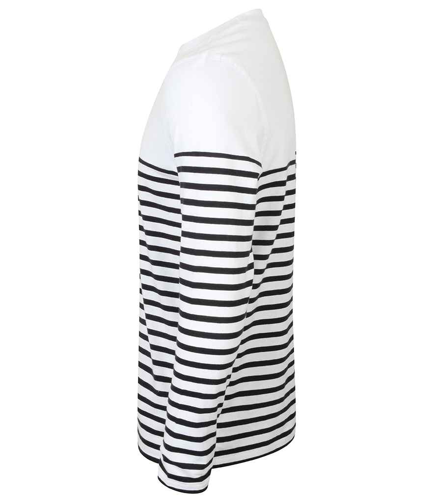 Front Row Unisex Long Sleeve Breton Striped T-Shirt in by Front Row — Custom branded clothing by Print Press, featuring premium embroidery produced in our specialist print lab in the UK.