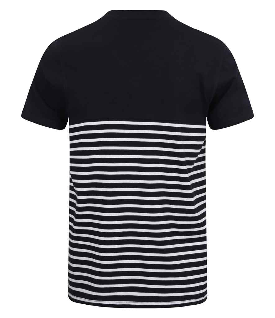 Front Row Unisex Breton Striped T-Shirt in by Front Row — Custom branded clothing by Print Press, featuring premium embroidery produced in our specialist print lab in the UK.