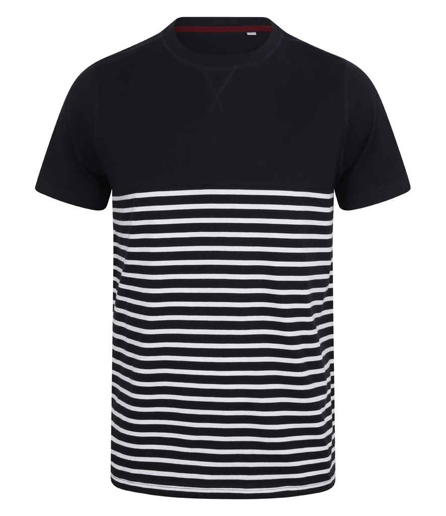 Front Row Unisex Breton Striped T-Shirt in by Front Row — Custom branded clothing by Print Press, featuring premium embroidery produced in our specialist print lab in the UK.
