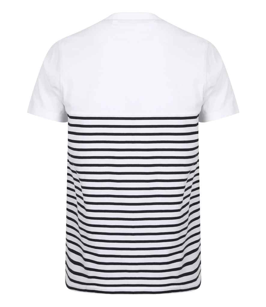 Front Row Unisex Breton Striped T-Shirt in by Front Row — Custom branded clothing by Print Press, featuring premium embroidery produced in our specialist print lab in the UK.