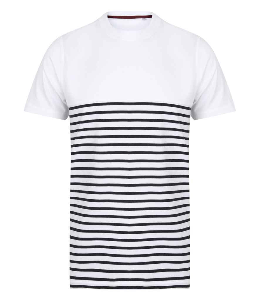 Front Row Unisex Breton Striped T-Shirt in by Front Row — Custom branded clothing by Print Press, featuring premium embroidery produced in our specialist print lab in the UK.