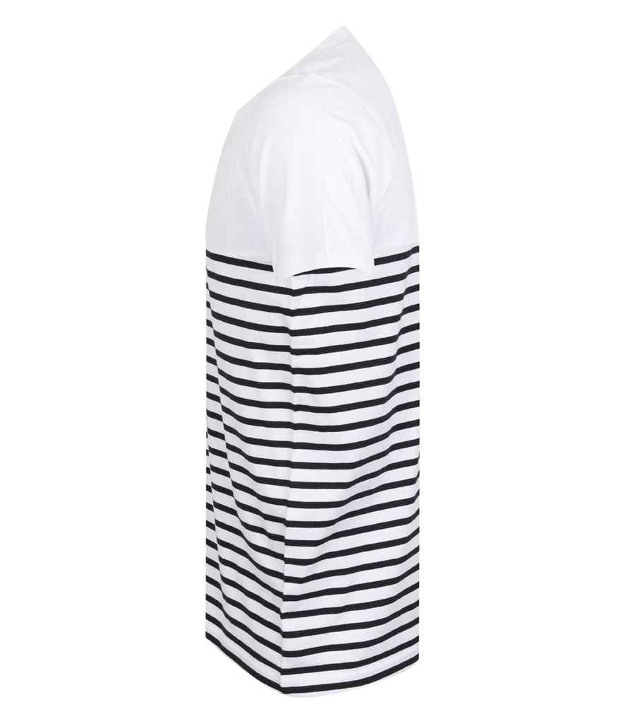 Front Row Unisex Breton Striped T-Shirt in by Front Row — Custom branded clothing by Print Press, featuring premium embroidery produced in our specialist print lab in the UK.