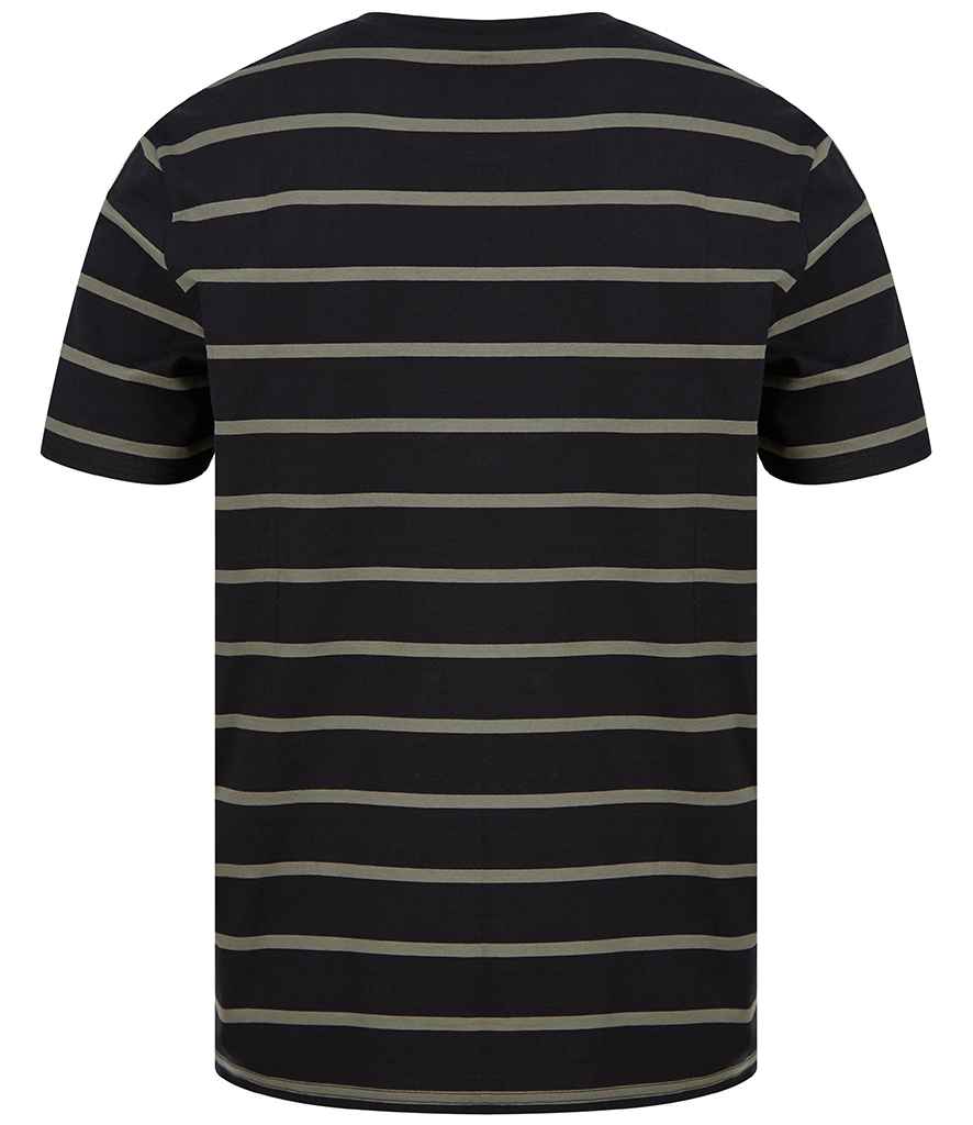 Front Row Striped T-Shirt in by Front Row — Custom branded clothing by Print Press, featuring premium embroidery produced in our specialist print lab in the UK.