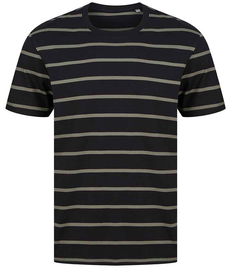 Front Row Striped T-Shirt in by Front Row — Custom branded clothing by Print Press, featuring premium embroidery produced in our specialist print lab in the UK.