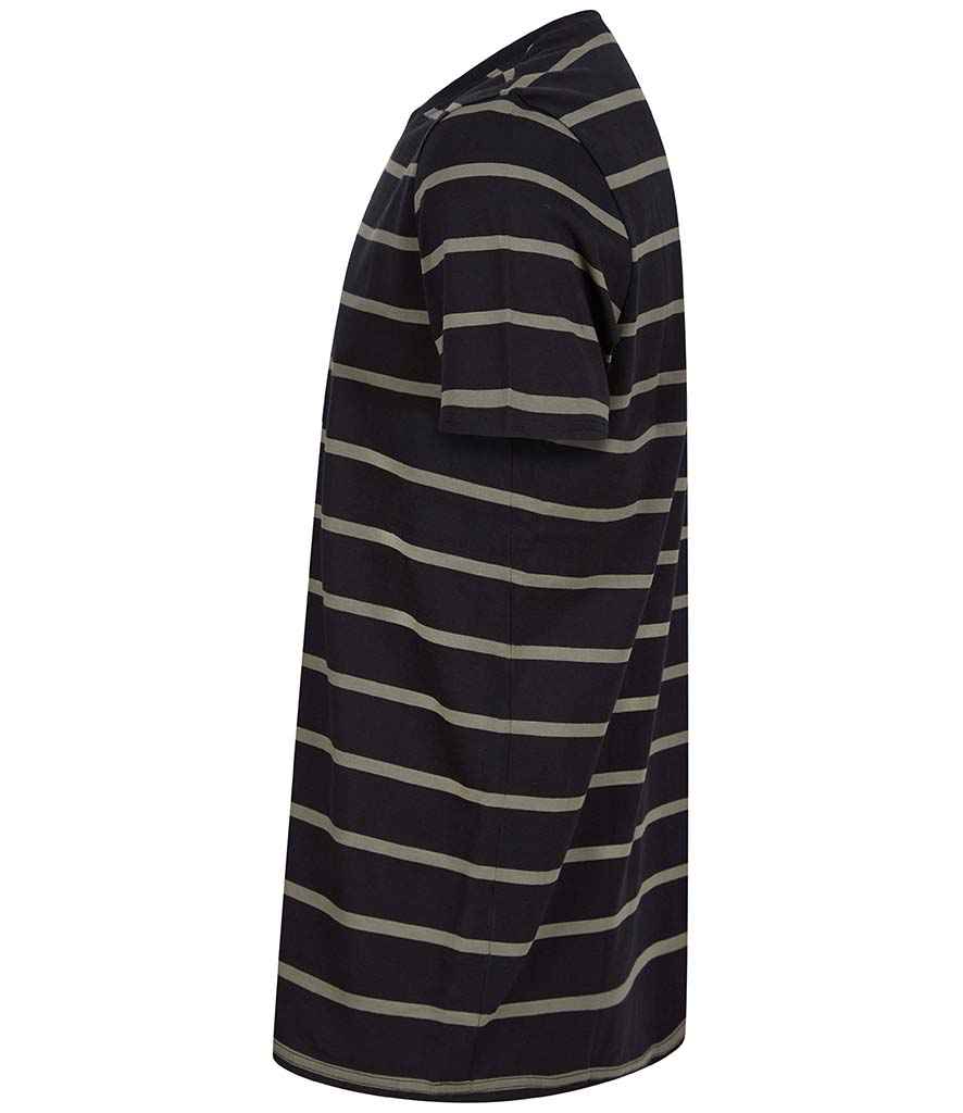 Front Row Striped T-Shirt in by Front Row — Custom branded clothing by Print Press, featuring premium embroidery produced in our specialist print lab in the UK.