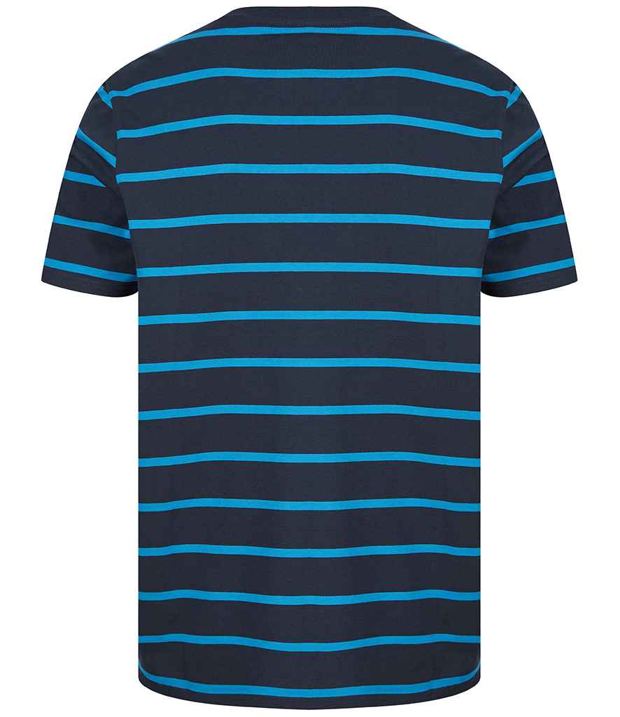 Front Row Striped T-Shirt in by Front Row — Custom branded clothing by Print Press, featuring premium embroidery produced in our specialist print lab in the UK.