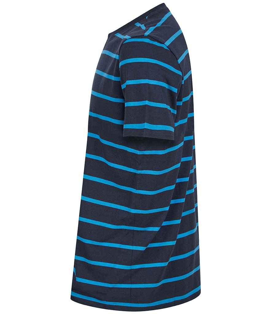 Front Row Striped T-Shirt in by Front Row — Custom branded clothing by Print Press, featuring premium embroidery produced in our specialist print lab in the UK.
