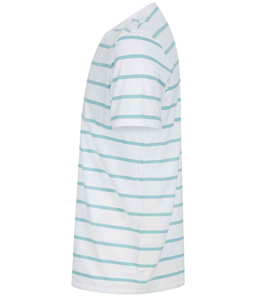 Front Row Striped T-Shirt in by Front Row — Custom branded clothing by Print Press, featuring premium embroidery produced in our specialist print lab in the UK.