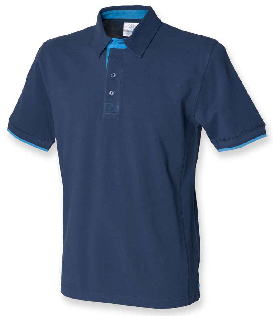 Front Row Contrast Cotton Piqué Polo Shirt in by Front Row — Custom branded clothing by Print Press, featuring premium embroidery produced in our specialist print lab in the UK.