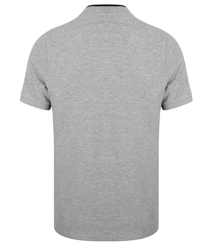 Front Row Stand Collar Stretch Polo Shirt in by Front Row — Custom branded clothing by Print Press, featuring premium embroidery produced in our specialist print lab in the UK.