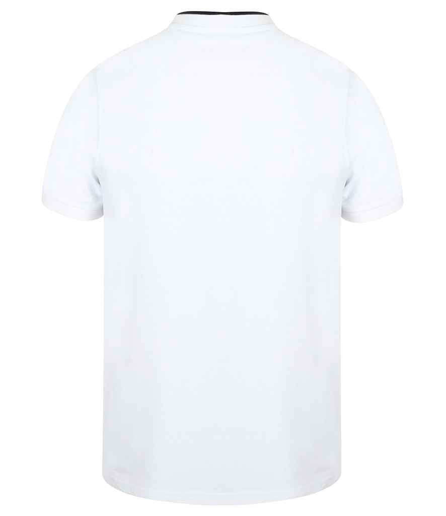 Front Row Stand Collar Stretch Polo Shirt in by Front Row — Custom branded clothing by Print Press, featuring premium embroidery produced in our specialist print lab in the UK.