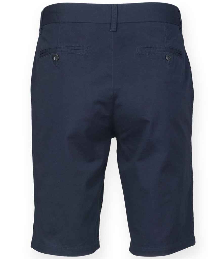 Front Row Stretch Chino Shorts in by Front Row — Custom branded clothing by Print Press, featuring premium embroidery produced in our specialist print lab in the UK.