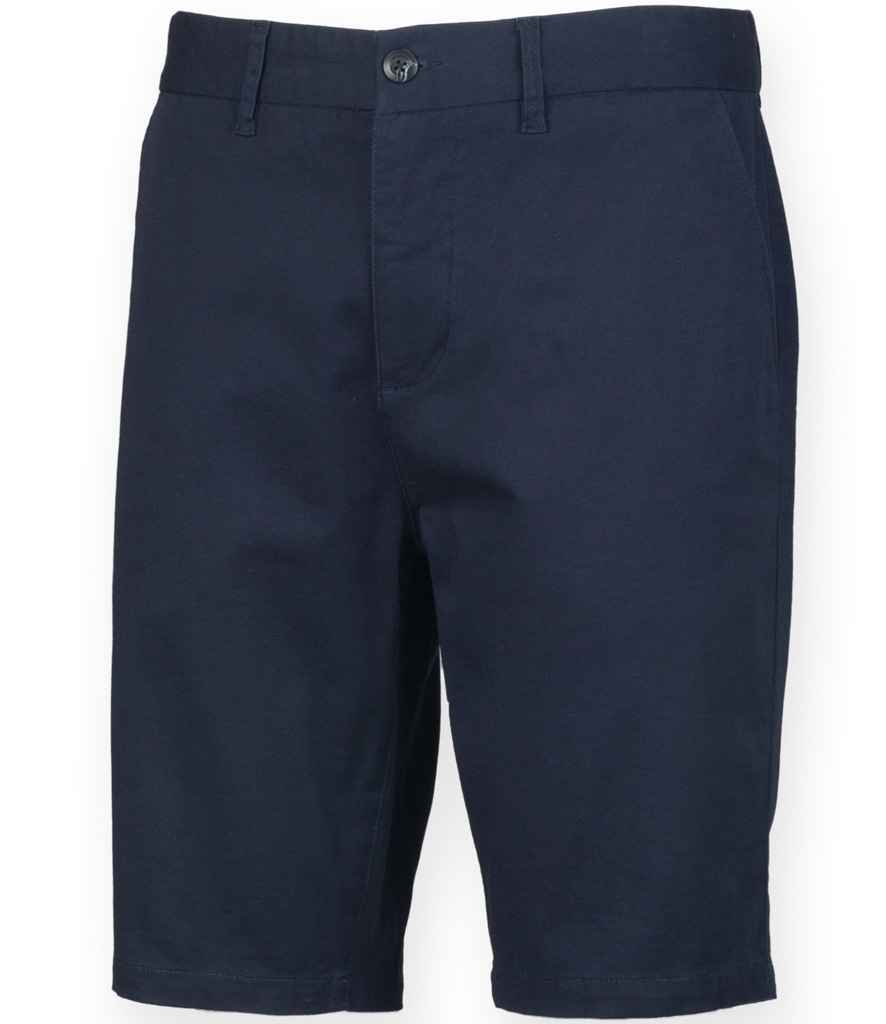 Front Row Stretch Chino Shorts in by Front Row — Custom branded clothing by Print Press, featuring premium embroidery produced in our specialist print lab in the UK.