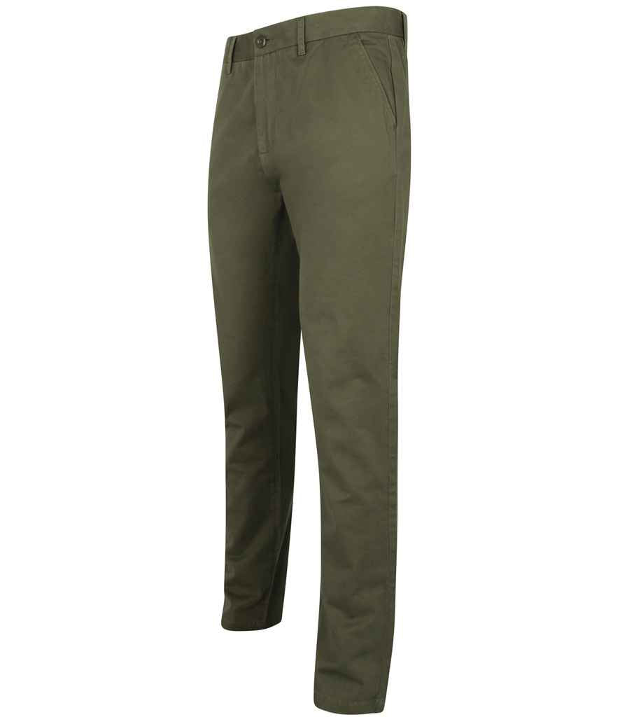 Front Row Stretch Chino Trousers in by Front Row — Custom branded clothing by Print Press, featuring premium embroidery produced in our specialist print lab in the UK.