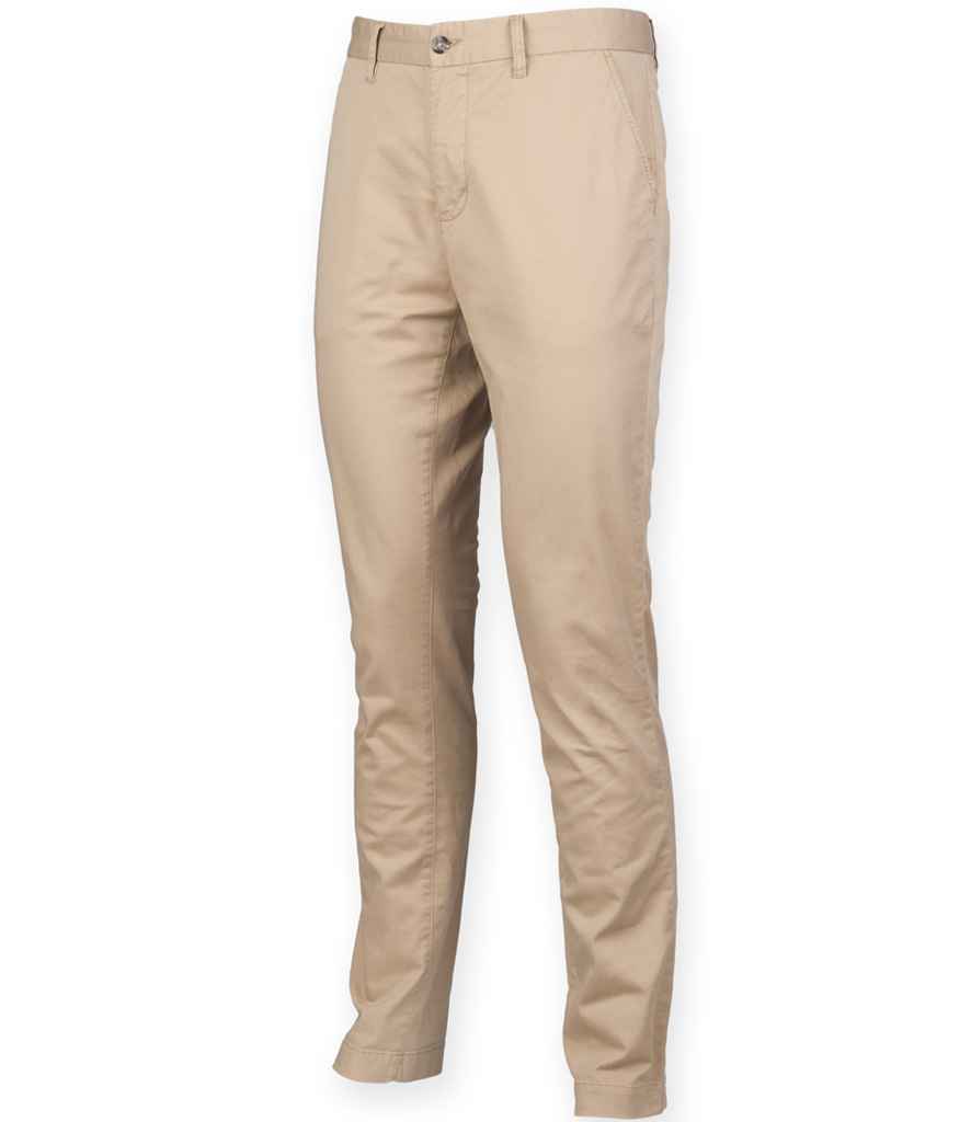 Front Row Stretch Chino Trousers in by Front Row — Custom branded clothing by Print Press, featuring premium embroidery produced in our specialist print lab in the UK.