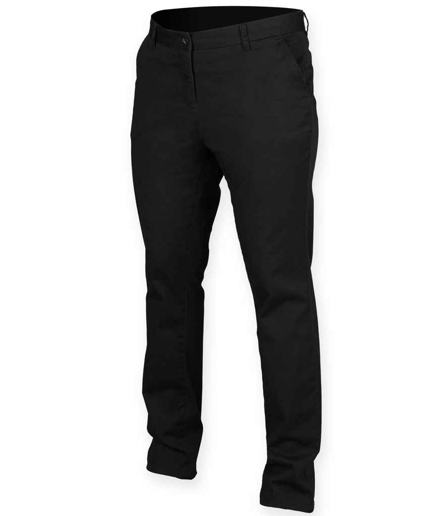 Front Row Ladies Stretch Chino Trousers in by Front Row — Custom branded clothing by Print Press, featuring premium embroidery produced in our specialist print lab in the UK.