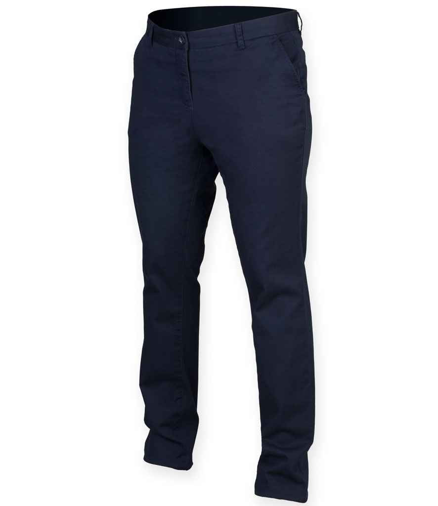Front Row Ladies Stretch Chino Trousers in by Front Row — Custom branded clothing by Print Press, featuring premium embroidery produced in our specialist print lab in the UK.