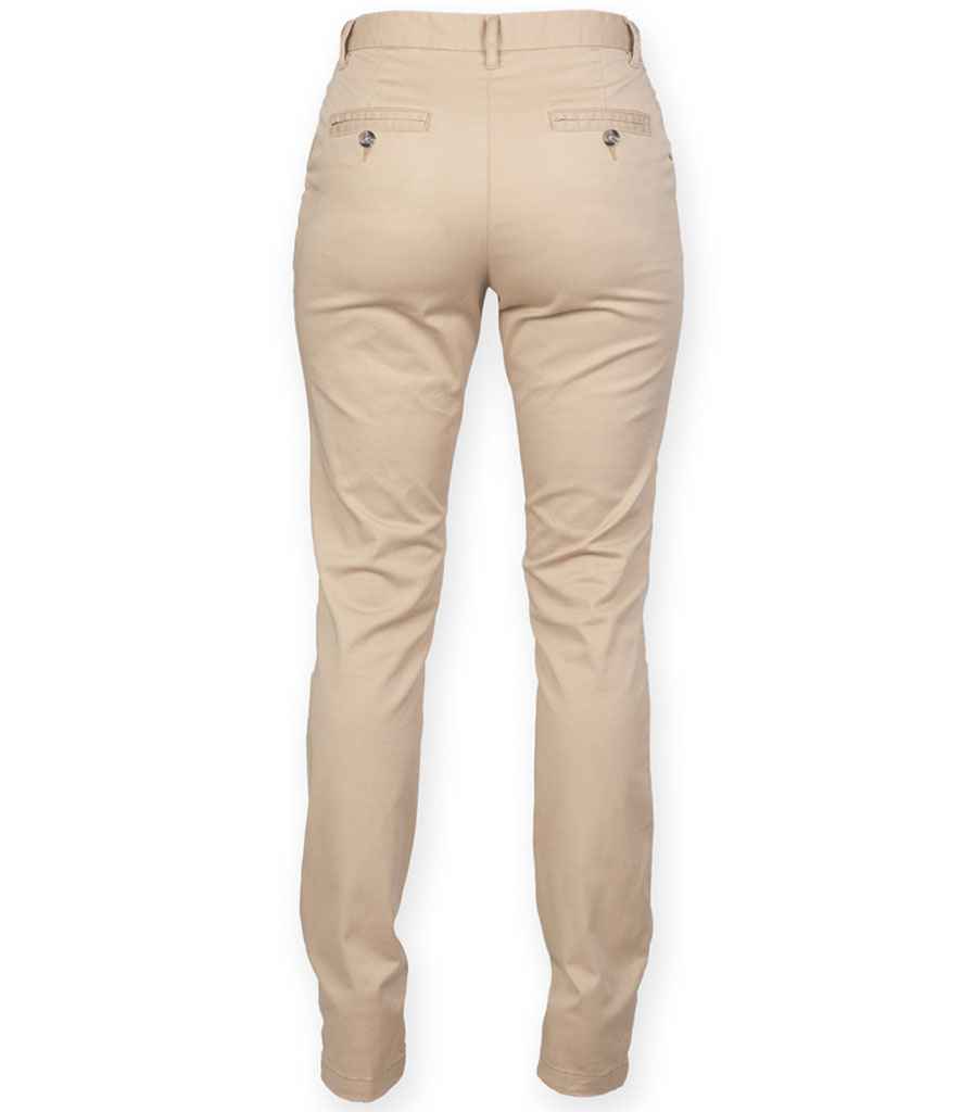 Front Row Ladies Stretch Chino Trousers in by Front Row — Custom branded clothing by Print Press, featuring premium embroidery produced in our specialist print lab in the UK.