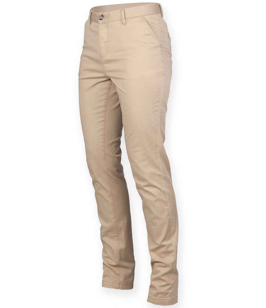 Front Row Ladies Stretch Chino Trousers in by Front Row — Custom branded clothing by Print Press, featuring premium embroidery produced in our specialist print lab in the UK.
