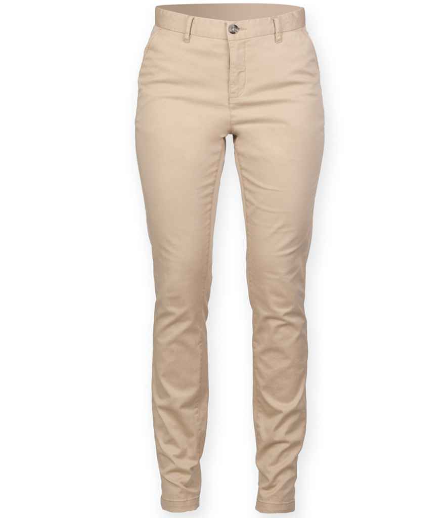 Front Row Ladies Stretch Chino Trousers in by Front Row — Custom branded clothing by Print Press, featuring premium embroidery produced in our specialist print lab in the UK.