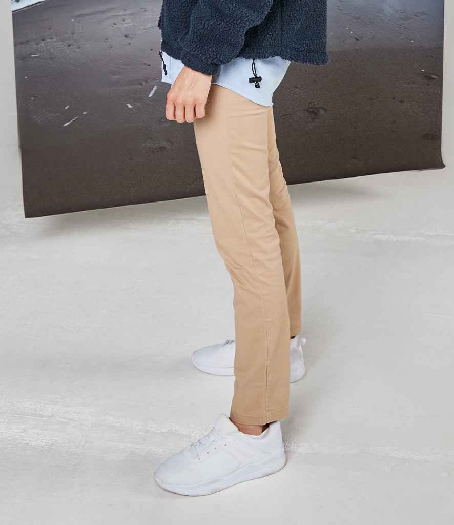 Front Row Ladies Stretch Chino Trousers in by Front Row — Custom branded clothing by Print Press, featuring premium embroidery produced in our specialist print lab in the UK.