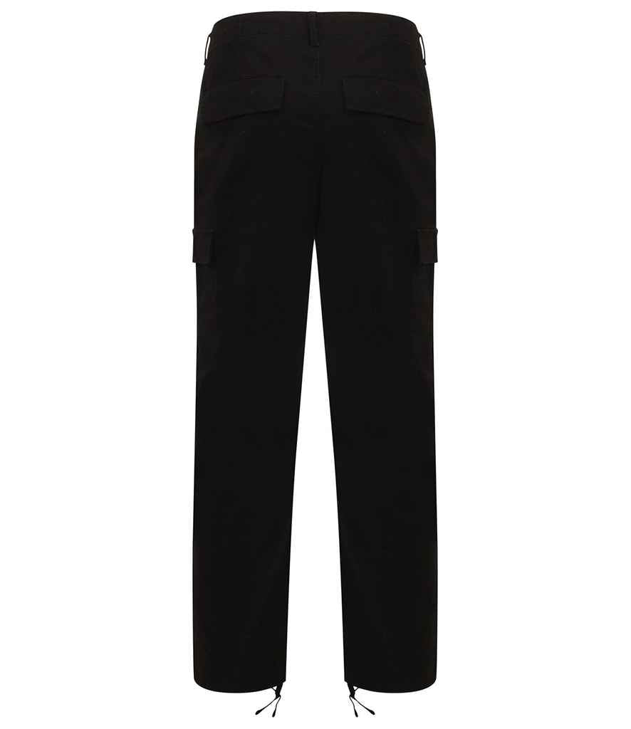 Front Row Stretch Cargo Trousers in by Front Row — Custom branded clothing by Print Press, featuring premium embroidery produced in our specialist print lab in the UK.