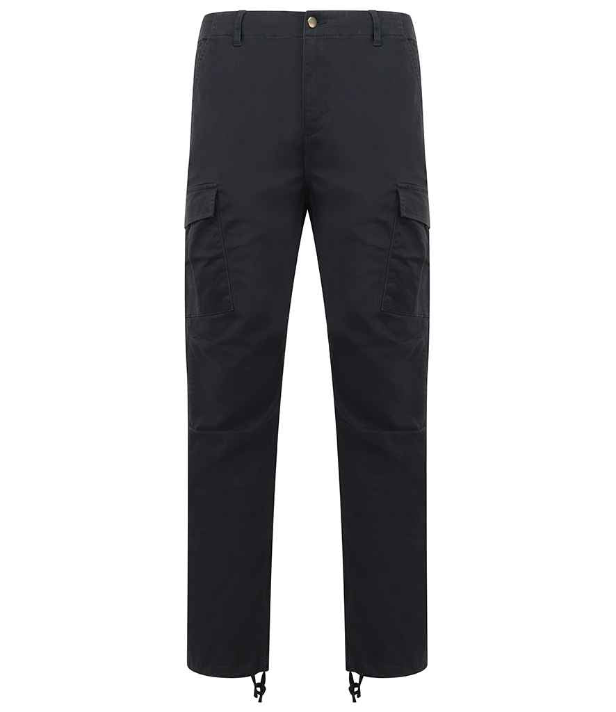 Front Row Stretch Cargo Trousers in by Front Row — Custom branded clothing by Print Press, featuring premium embroidery produced in our specialist print lab in the UK.