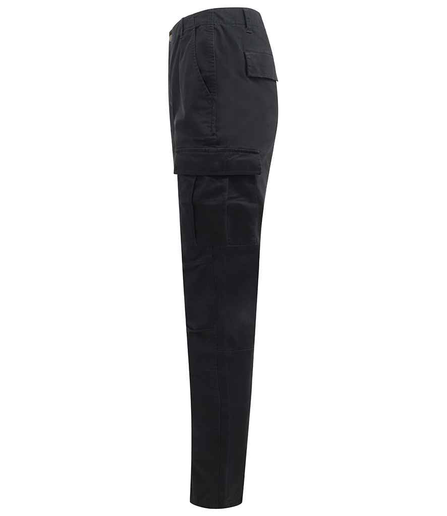 Front Row Stretch Cargo Trousers in by Front Row — Custom branded clothing by Print Press, featuring premium embroidery produced in our specialist print lab in the UK.