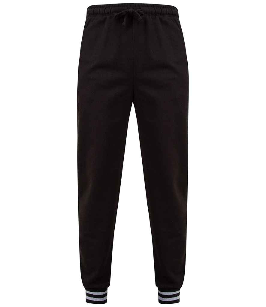 Front Row Unisex Striped Cuff Joggers in by Front Row — Custom branded clothing by Print Press, featuring premium embroidery produced in our specialist print lab in the UK.