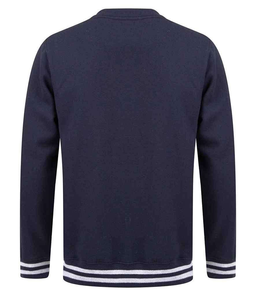 Front Row Unisex Striped Cuff Sweatshirt in by Front Row — Custom branded clothing by Print Press, featuring premium embroidery produced in our specialist print lab in the UK.