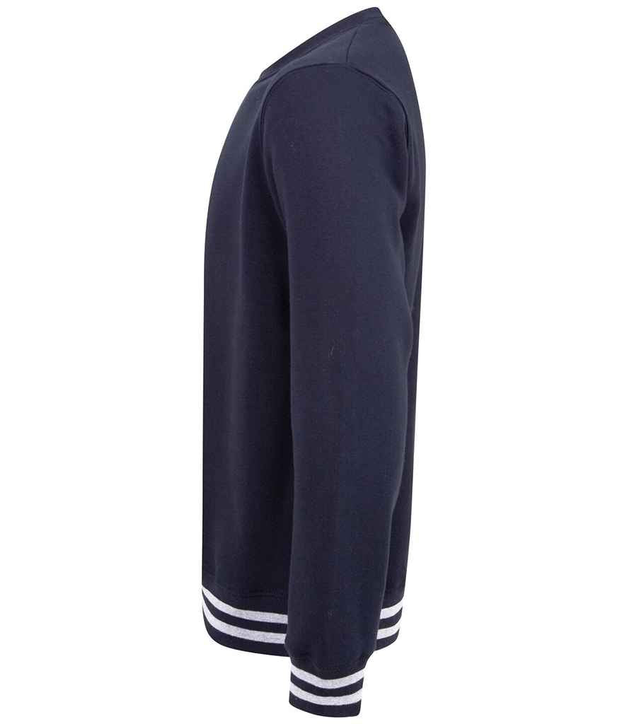 Front Row Unisex Striped Cuff Sweatshirt in by Front Row — Custom branded clothing by Print Press, featuring premium embroidery produced in our specialist print lab in the UK.