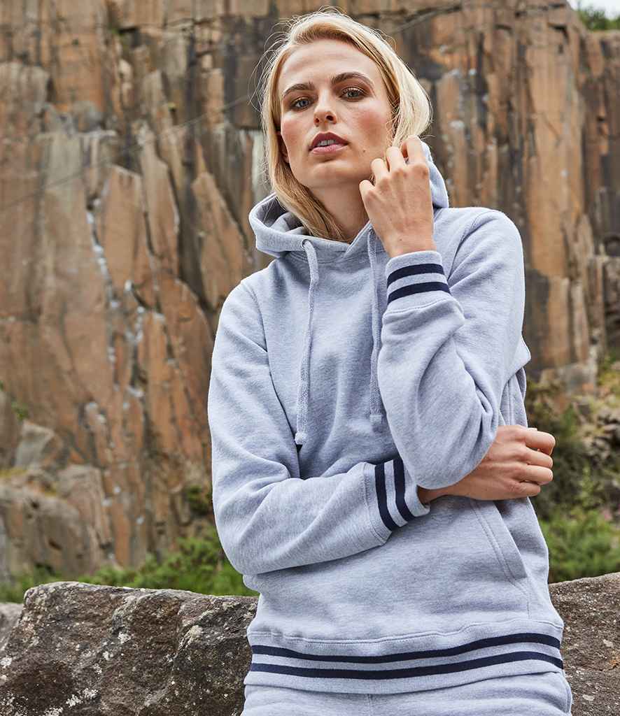 Front Row Unisex Striped Cuff Hoodie in by Front Row — Custom branded clothing by Print Press, featuring premium embroidery produced in our specialist print lab in the UK.