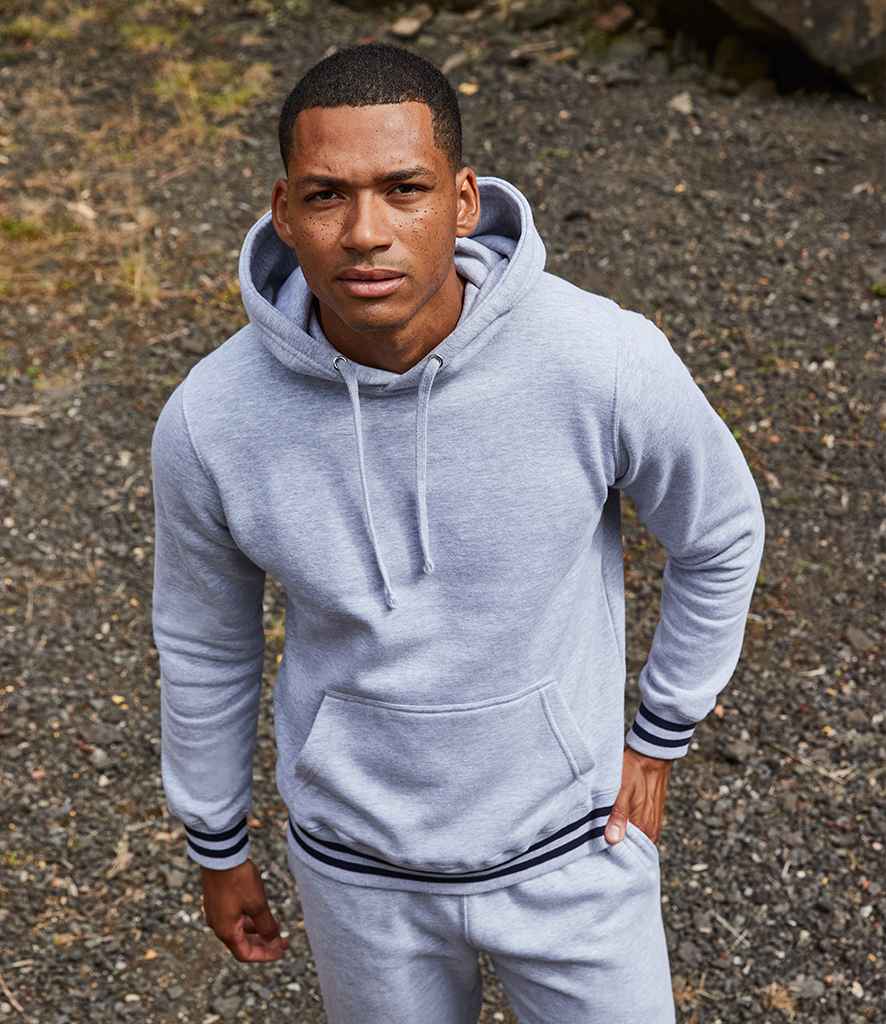 Front Row Unisex Striped Cuff Hoodie in by Front Row — Custom branded clothing by Print Press, featuring premium embroidery produced in our specialist print lab in the UK.
