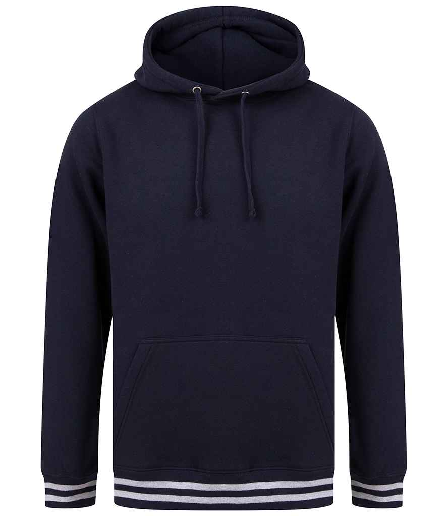 Front Row Unisex Striped Cuff Hoodie in by Front Row — Custom branded clothing by Print Press, featuring premium embroidery produced in our specialist print lab in the UK.