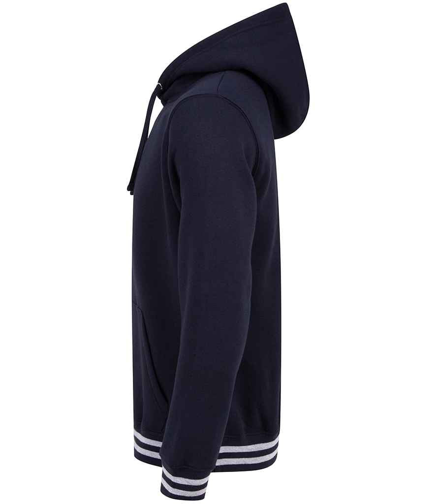 Front Row Unisex Striped Cuff Hoodie in by Front Row — Custom branded clothing by Print Press, featuring premium embroidery produced in our specialist print lab in the UK.