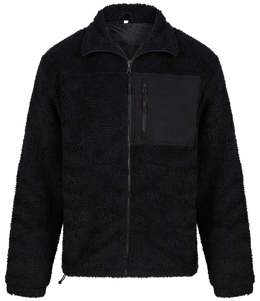 Front Row Recycled Sherpa Fleece Jacket in by Front Row — Custom branded clothing by Print Press, featuring premium embroidery produced in our specialist print lab in the UK.