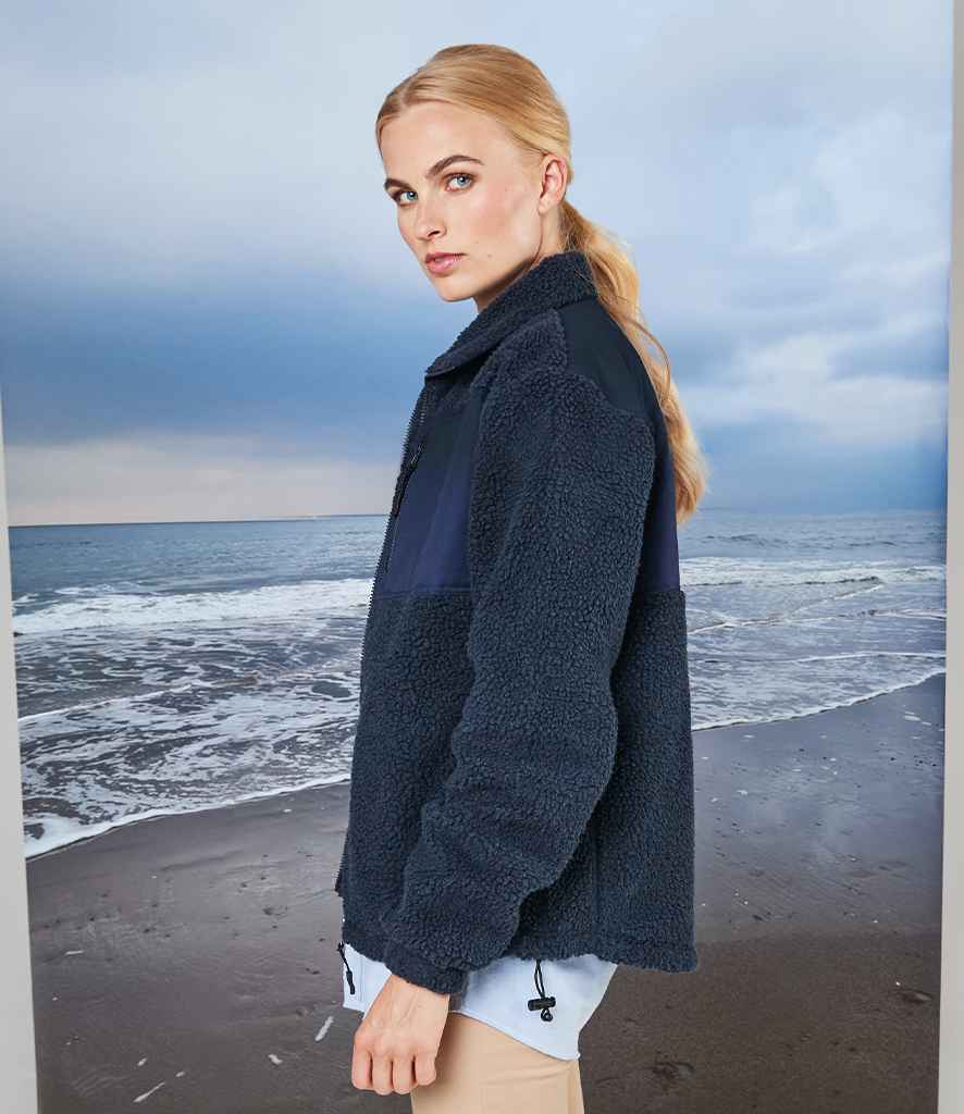 Front Row Recycled Sherpa Fleece Jacket in by Front Row — Custom branded clothing by Print Press, featuring premium embroidery produced in our specialist print lab in the UK.