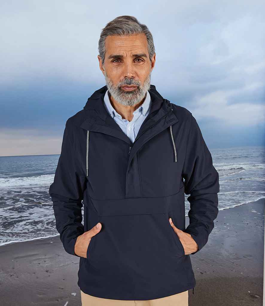 Front Row Pullover 1/2 Zip Jacket in Navy by Front Row — Custom branded clothing by Print Press, featuring premium embroidery produced in our specialist print lab in the UK.